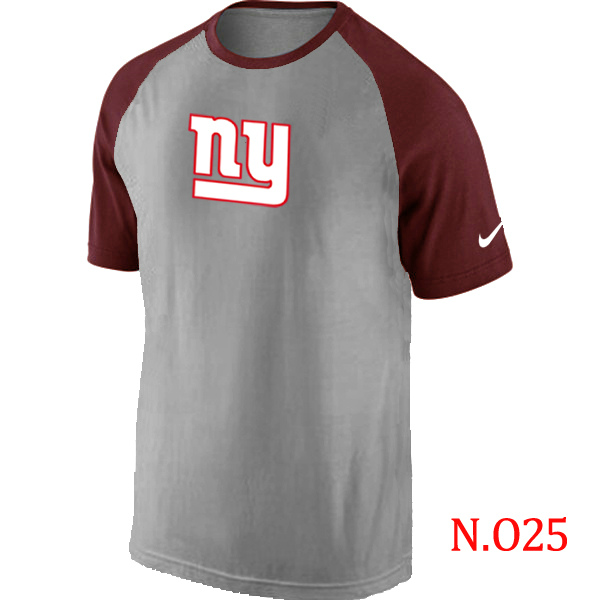 Nike New York Giants Ash Tri Big Play Raglan T Shirt Grey&Red