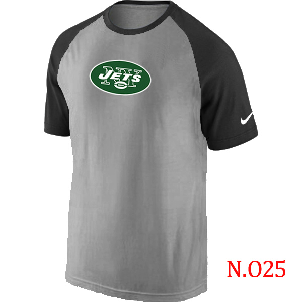 Nike New York Jets Ash Tri Big Play Raglan T Shirt Grey&Black