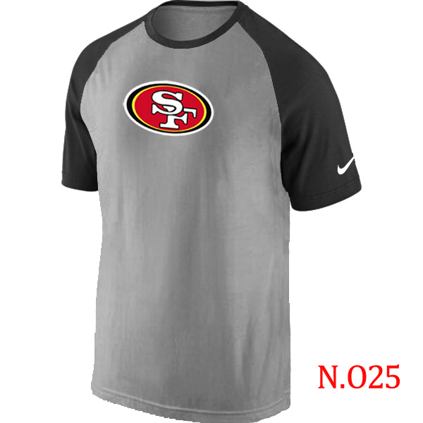 Nike San Francisco 49ers Ash Tri Big Play Raglan T Shirt Grey&Black