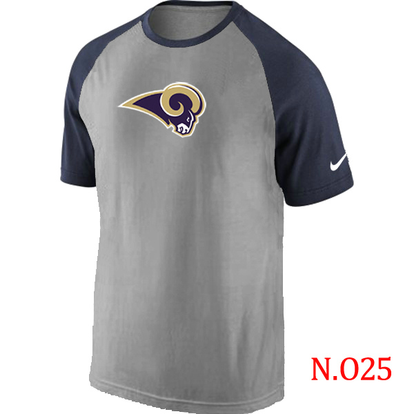 Nike St.Louis Rams Ash Tri Big Play Raglan T Shirt Grey&Navy