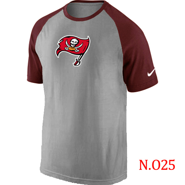 Nike Tampa Bay Buccaneers Ash Tri Big Play Raglan T Shirt Grey&Red