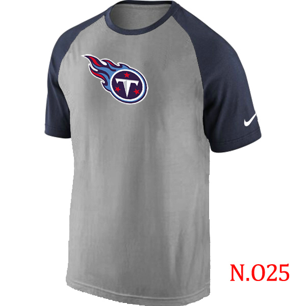 Nike Tennessee Titans Ash Tri Big Play Raglan T Shirt Grey&Navy