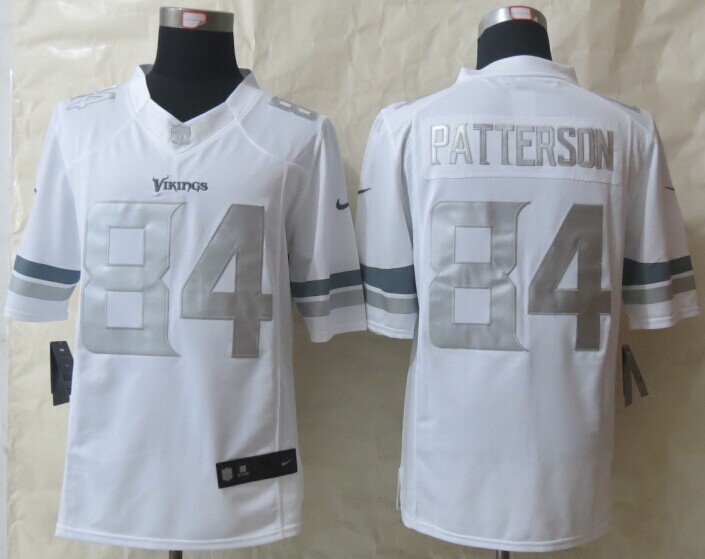 Nike Vikings 84 Patterson White Platinum Jerseys