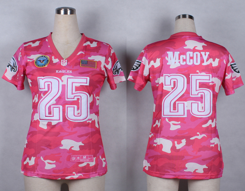 Nike Eagles 25 McCoy Pink Camo With USA Flag Patch Women Jerseys Nike Eagles 25 McCoy Pink Camo With USA Flag Patch Women Jerseys