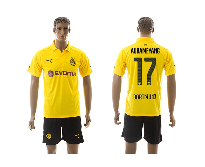 2014-15 Dortmund 17 Aubameyang Third Away Soccer Jersey