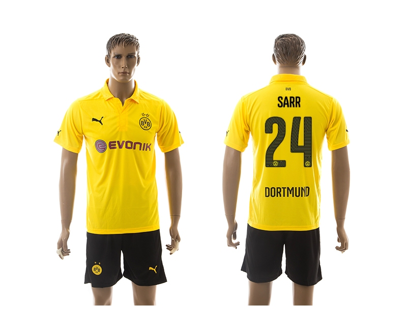 2014-15 Dortmund 24 Sarr Third Away Soccer Jersey