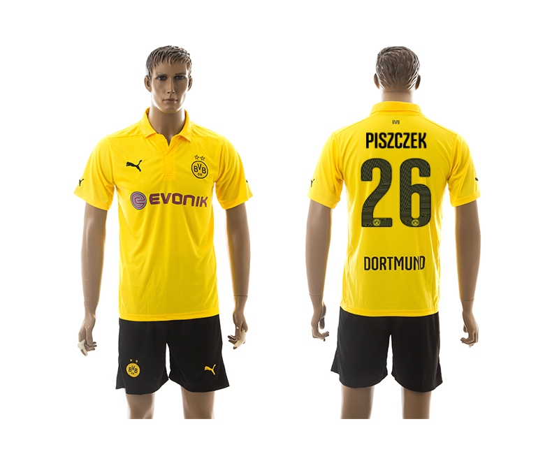 2014-15 Dortmund 26 Pisczek Third Away Soccer Jersey