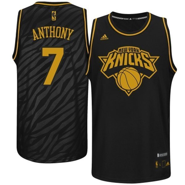 Knicks 7 Anthony Black Precious Metals Fashion Jerseys