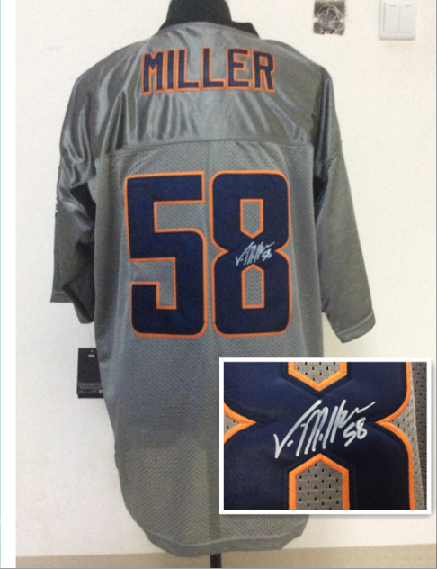 Nike Broncos 58 Miller Grey Shadow Signature Edition Jerseys