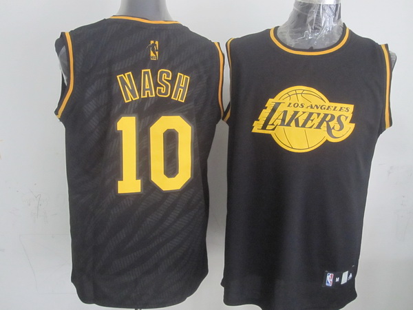 Lakers 10 Nash Black Precious Metals Fashion Jerseys