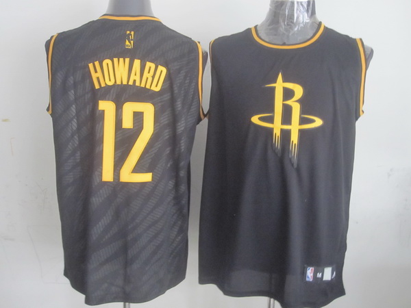 Rockets 12 Howard Black Precious Metals Fashion Jerseys - Click Image to Close