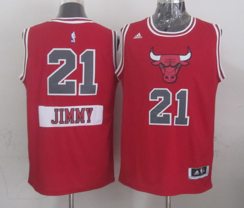 Bulls 21 Jimmy Butler Red 2014-15 Christmas Day Swingman Jerseys