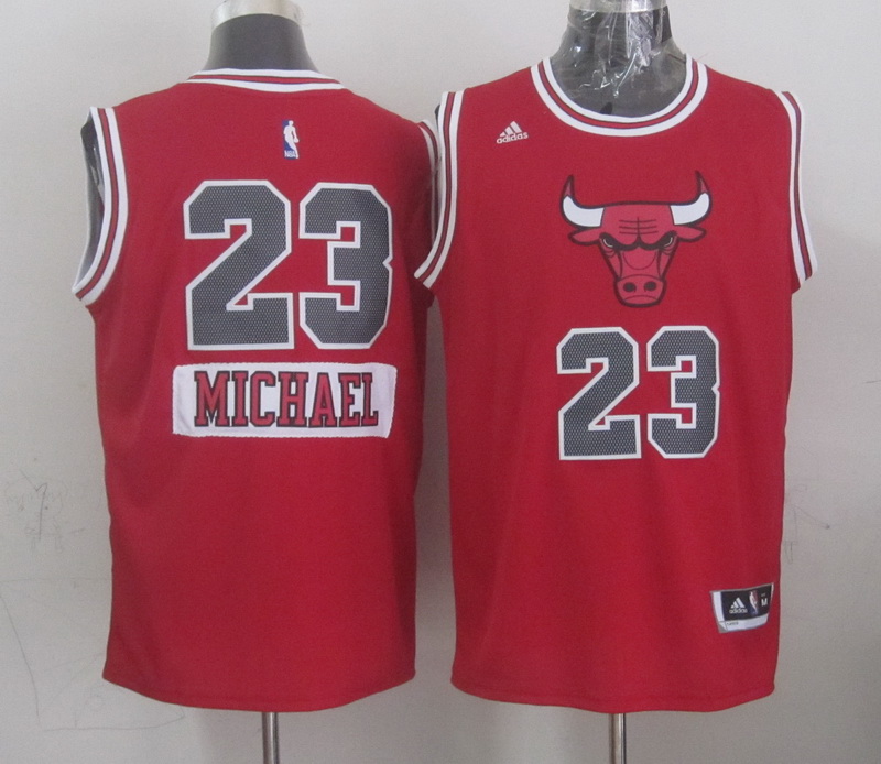 Bulls 23 Michael Jordan Red 2014-15 Christmas Day Swingman Jerseys