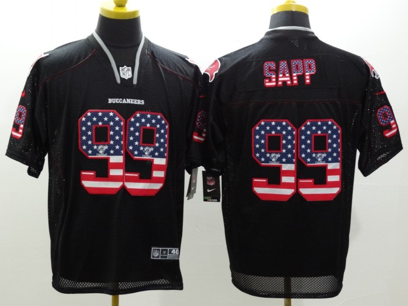 Nike Buccaneers 99 Sapp USA Flag Fashion Black Elite Jerseys