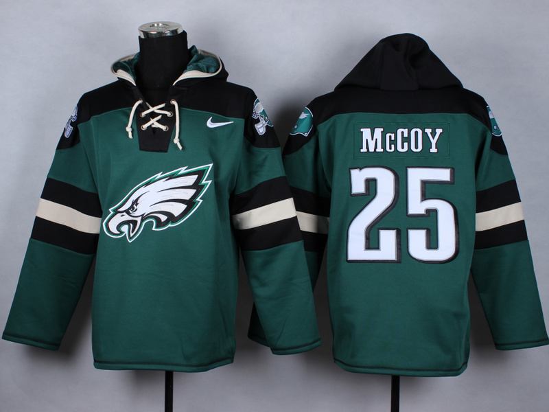Nike Eagles 25 McCoy Green Hooded Jerseys