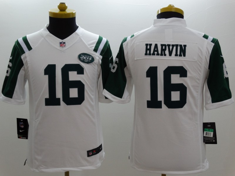 Nike Jets 16 Harvin White Youth Game Jerseys