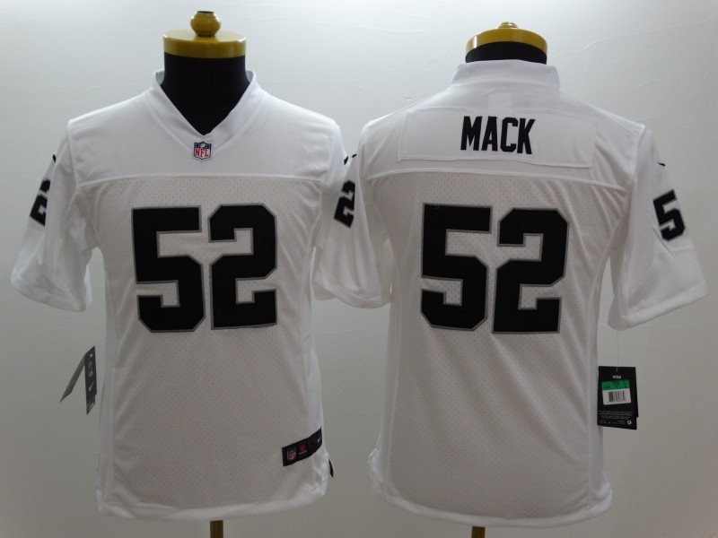 Nike Raiders 52 Mack White Youth Game Jerseys