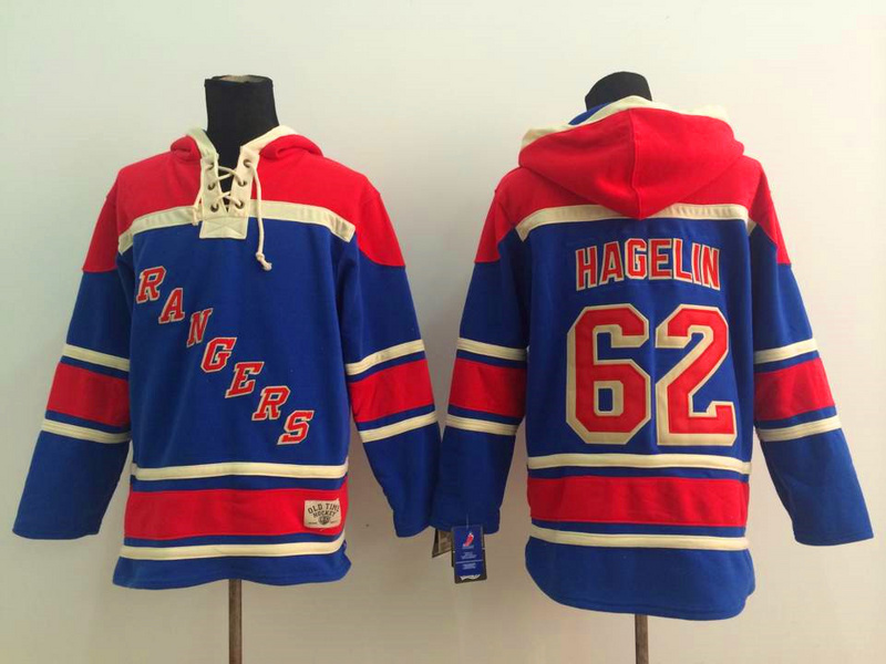 Rangers 62 Carl Hagelin Blue All Stitched Hooded Sweatshirt