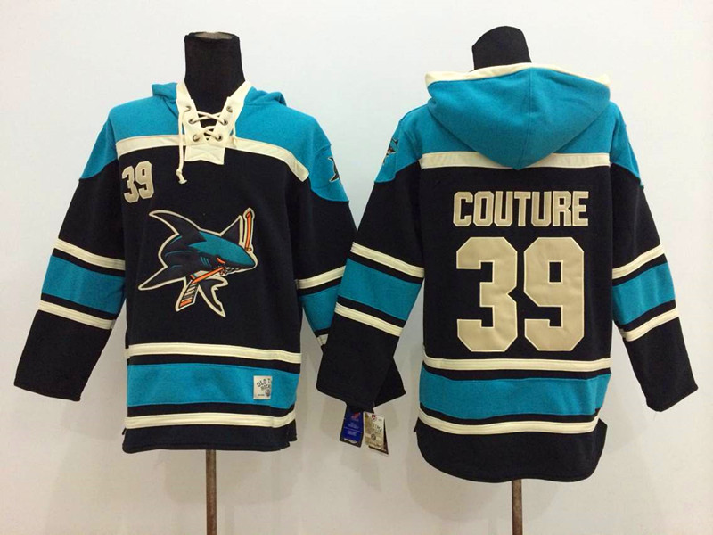 Sharks 39 Logan Couture Black All Stitched Hooded Sweatshirt