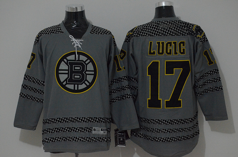 Bruins 17 Lucic Charcoal Cross Check Premier Fashion Jerseys