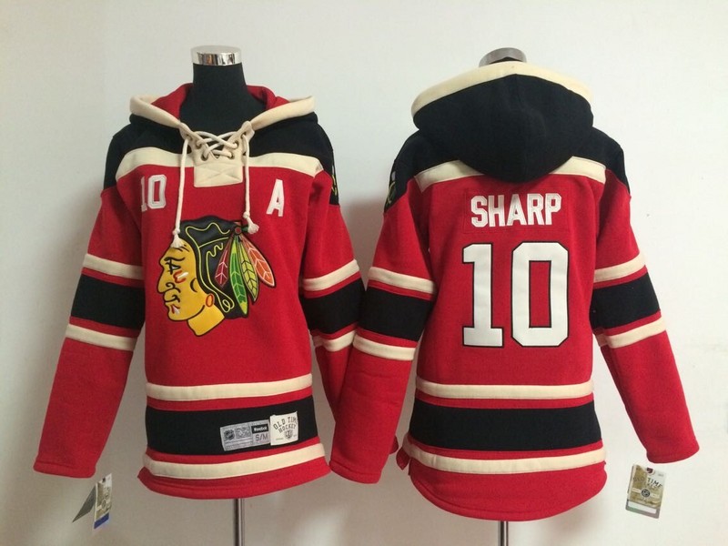 Blackhawks 10 Sharp Red Youth Hooded Jersey