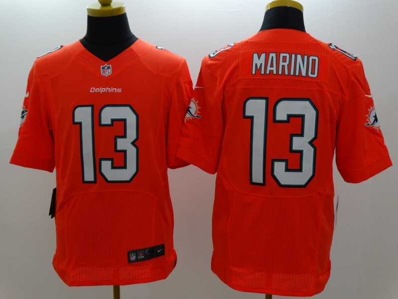 Nike Dolphins 13 Marino Orange New Elite Jerseys