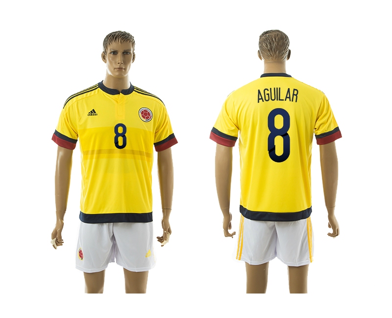 2014-15 Columbia 8 Aguilar Home Soccer Jersey