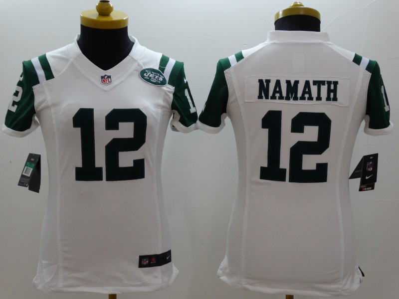 Nike Jets 12 Namath White Women Limited Jerseys Nike Jets 12 Namath White Women Limited Jerseys