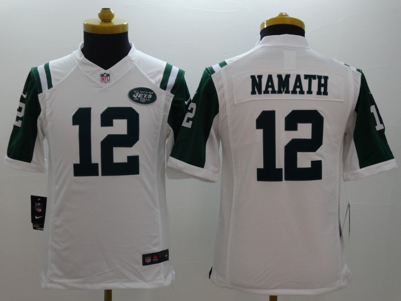 Nike Jets 12 Namath White Youth Limited Jerseys Nike Jets 12 Namath White Youth Limited Jerseys