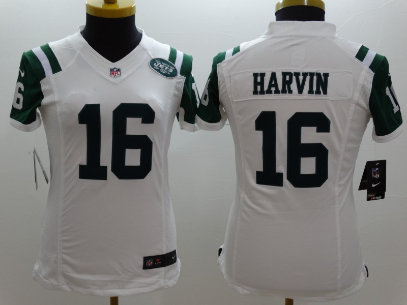 Nike Jets 16 Harvin White Women Limited Jerseys