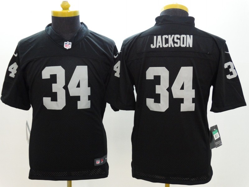 Nike Raiders 34 Jackson Black Youth Limited Jerseys