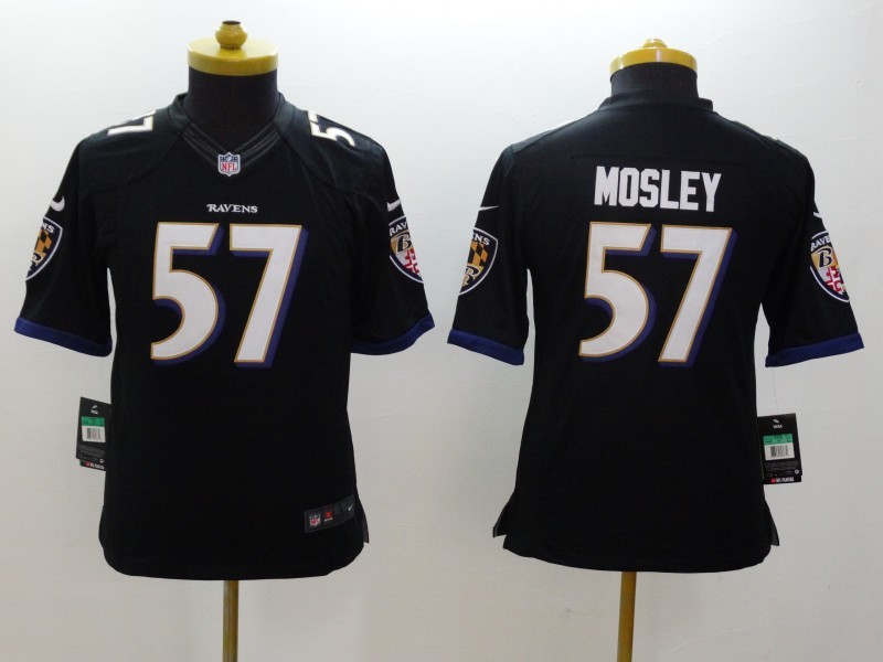 Nike Ravens 57 Mosley Black Youth Limited Jerseys