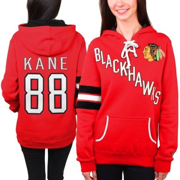 Blackhawks 88 Kane Red Women Pullover Hoodie