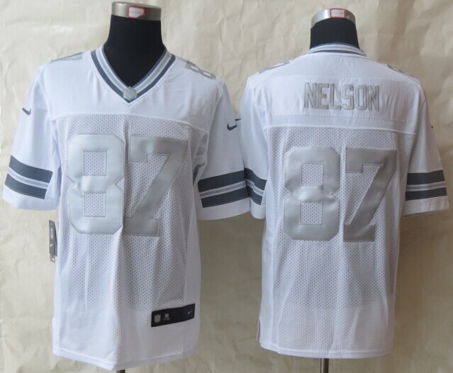 Nike Packers 87 Nelson White Platinum Limited Jerseys