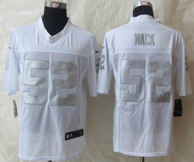 Nike Raiders 52 Mack White Platinum Limited Jerseys