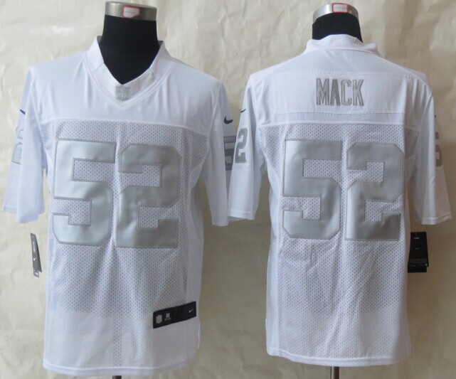 Nike Raiders 52 Mack White Platinum Limited Jerseys Nike Raiders 52 Mack White Platinum Limited Jerseys