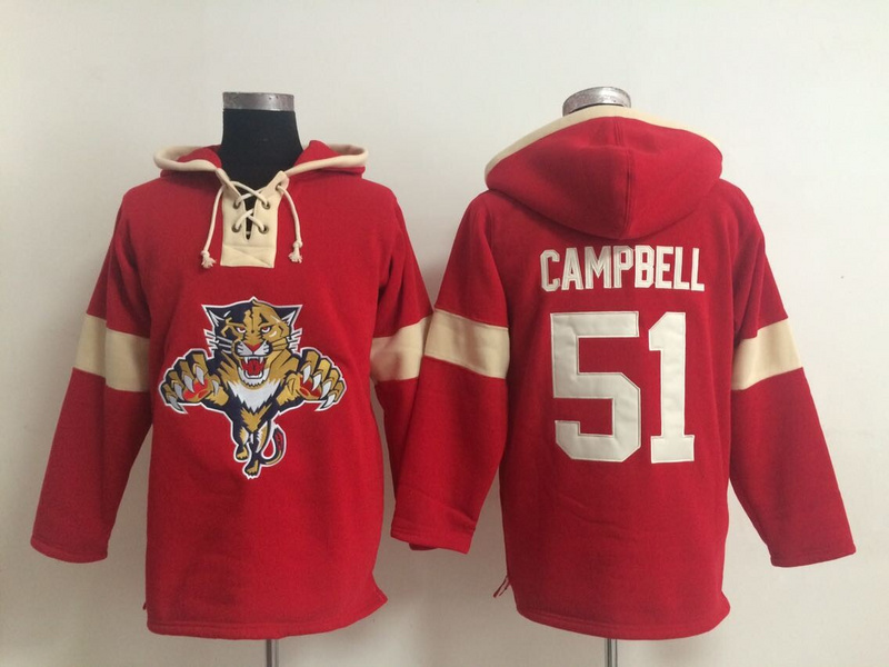 Panthers 51 Campbell Red Hooded Jerseys