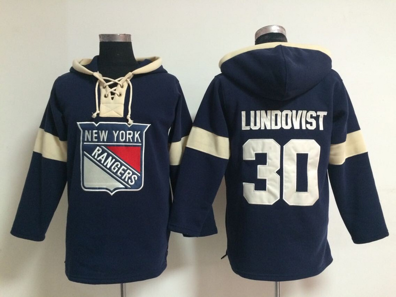 Rangers 30 Henric Lundovist Navy Blue All Stitched Hooded Sweatshirt