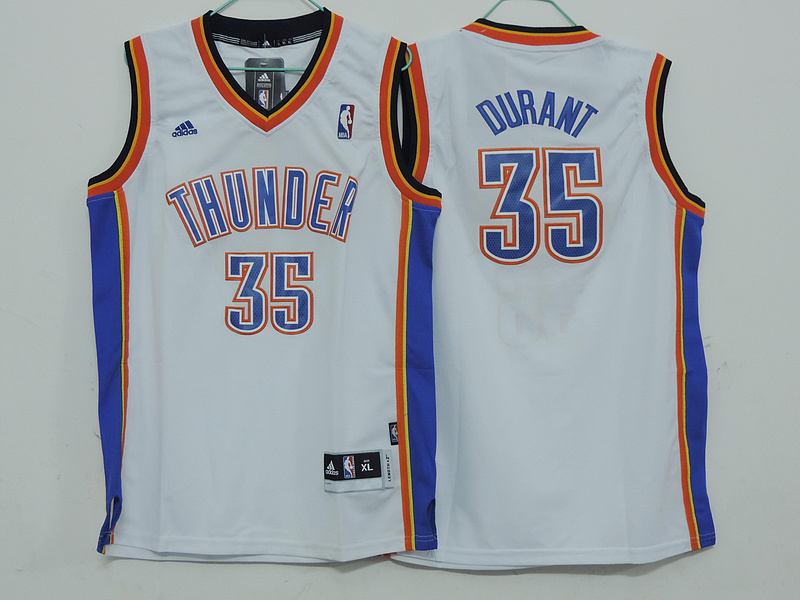 Thunder 35 Durant White Youth Jersey
