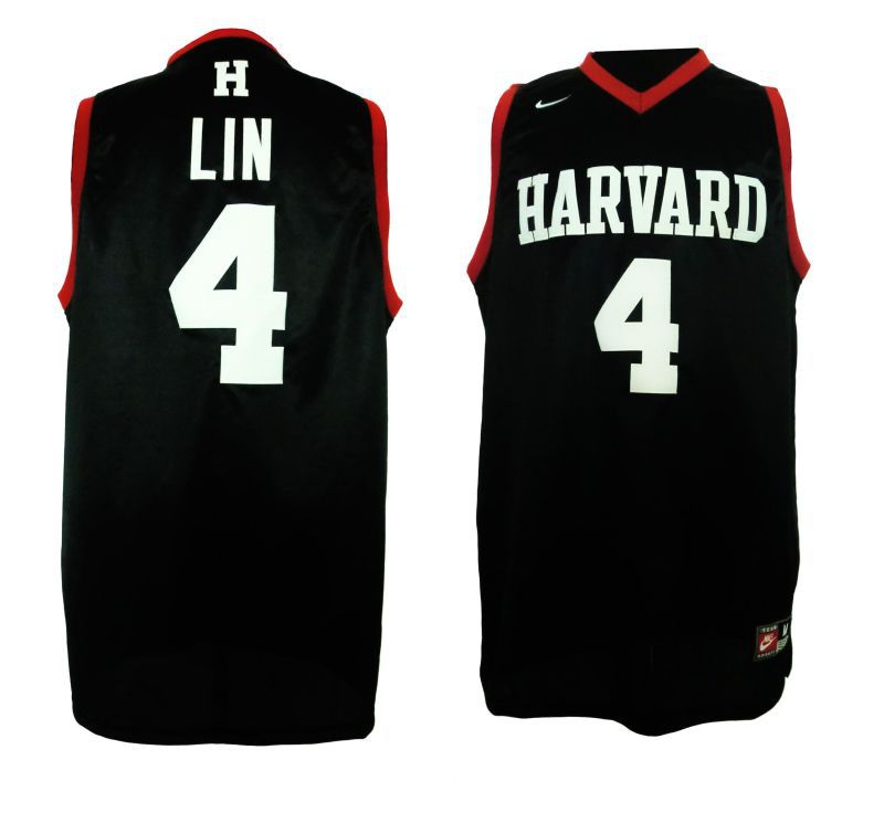 Harvard University 4 Jeremy Lin Black Swingman Jerseys