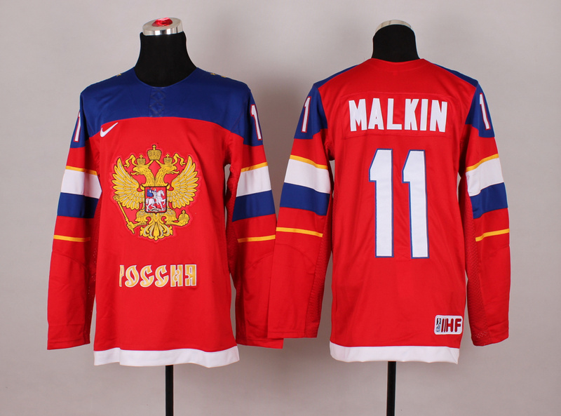 Russia 11 Malkin Red 2014 Olympics Jerseys