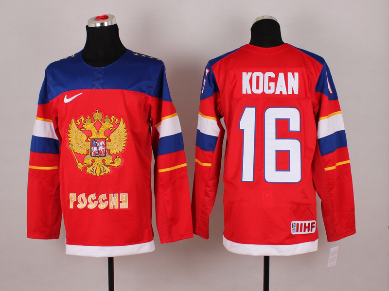 Russia 16 Kogan Red 2014 Olympics Jerseys