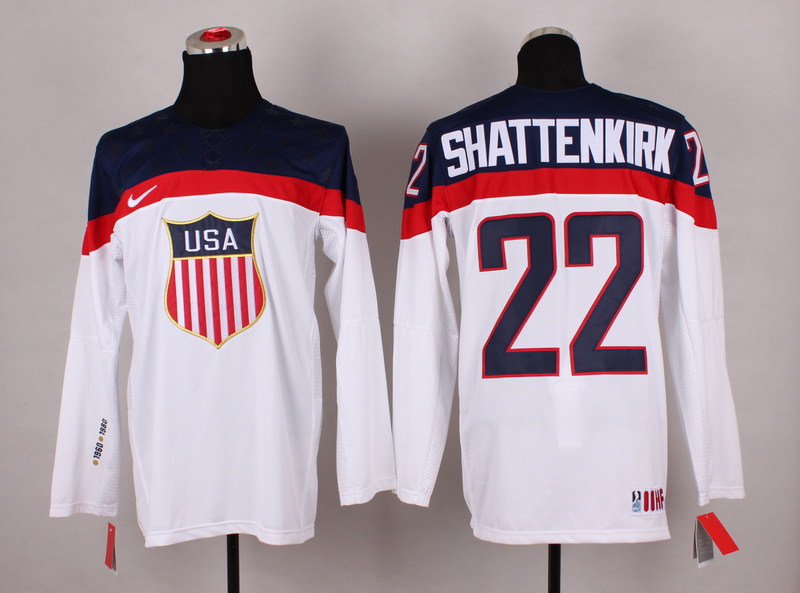 USA 22 Shattenkirk White 2014 Olympics Jerseys
