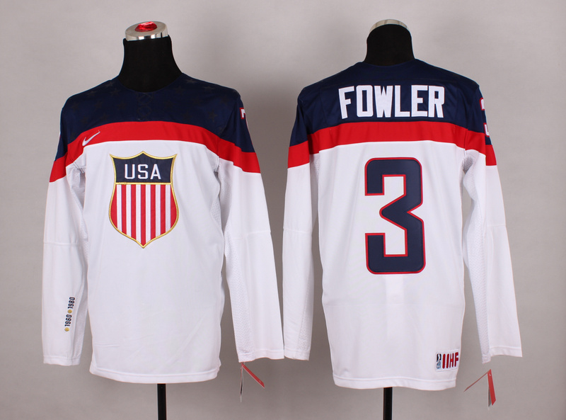USA 3 Fowler White 2014 Olympics Jerseys - Click Image to Close