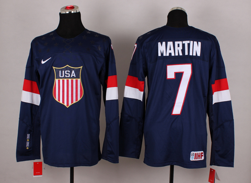 USA 7 Martin Blue 2014 Olympics Jerseys