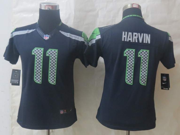 Nike Seahawks 11 Harvin Blue Limited Women Jerseys