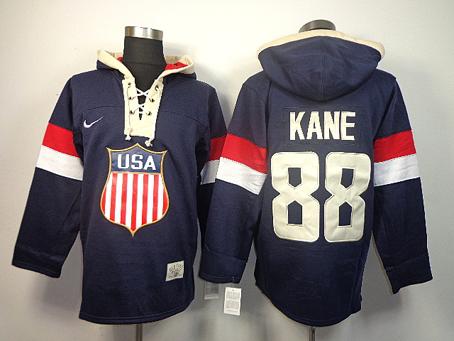 USA 88 Kane Blue 2014 Olympics Hooded Jerseys