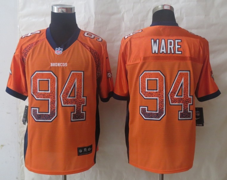Nike Broncos 94 Ware Orange Drift Elite Jerseys
