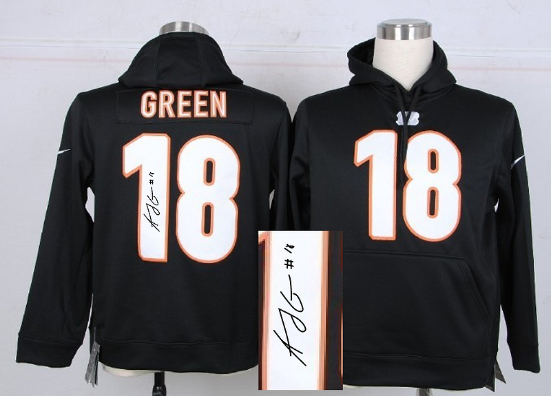 Nike Bengals 18 Green Black Signature Edition Hooded Jerseys