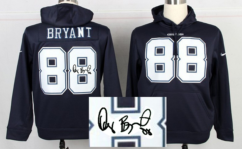 Nike Cowboys 88 Bryant Blue Signature Edition Hooded Jerseys